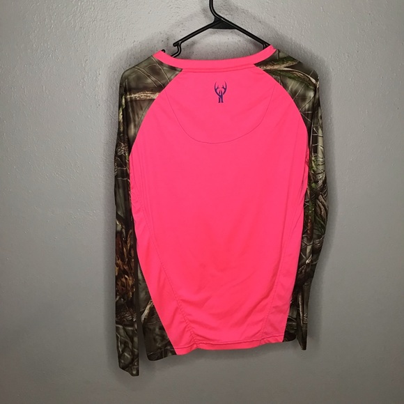 Huntworth Pink & Camo Hunting Athletic Shirt - Picture 7 of 8